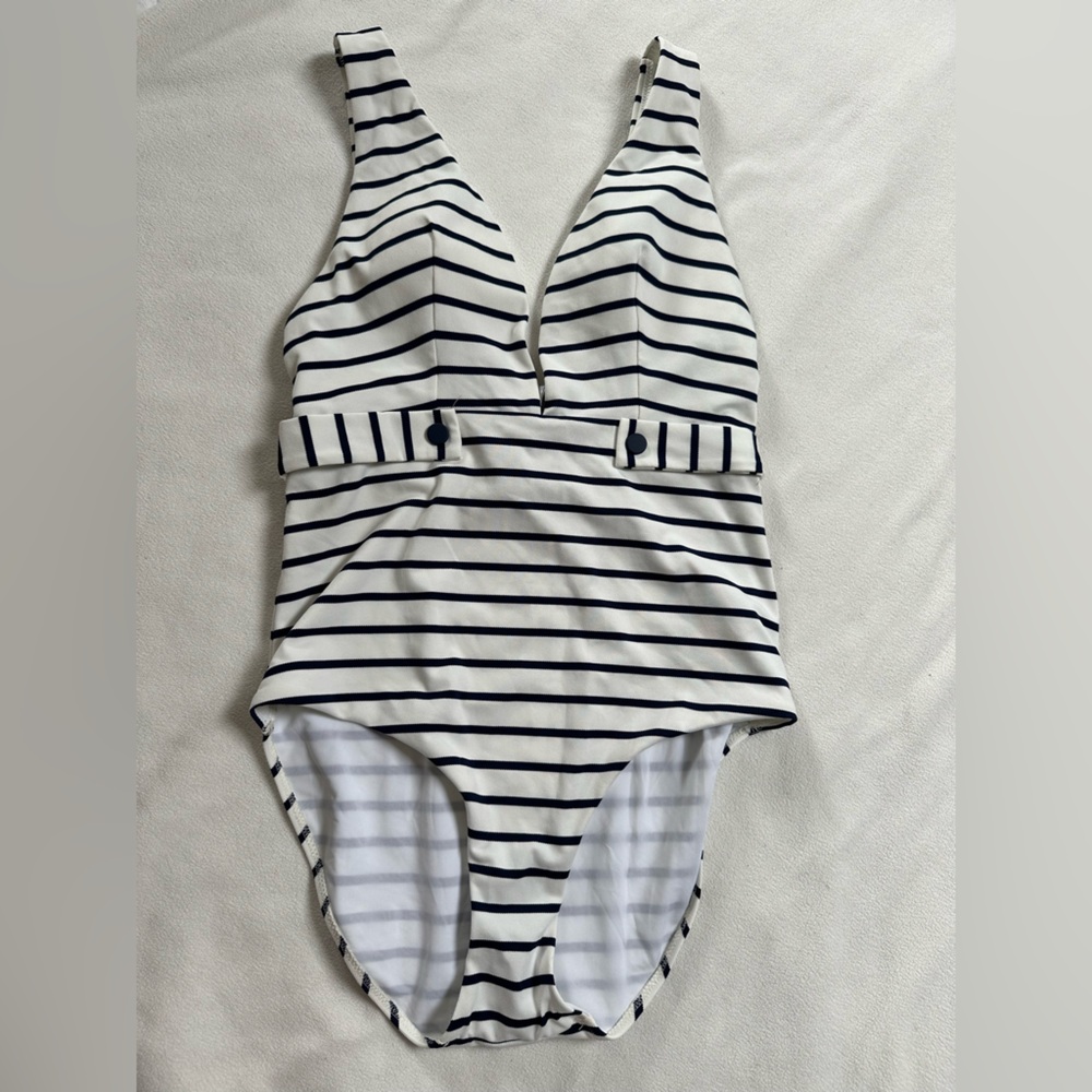 Striped One-Piece Swimsuit - Picture 3 of 11